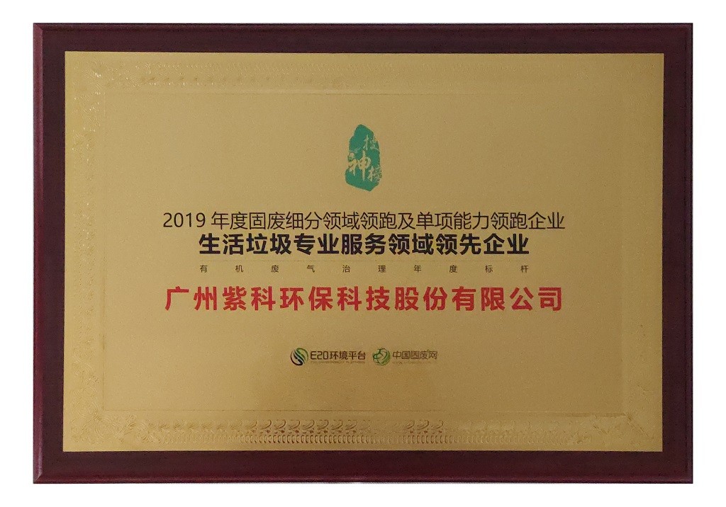 2019年生活垃圾专业服务领域领先企业